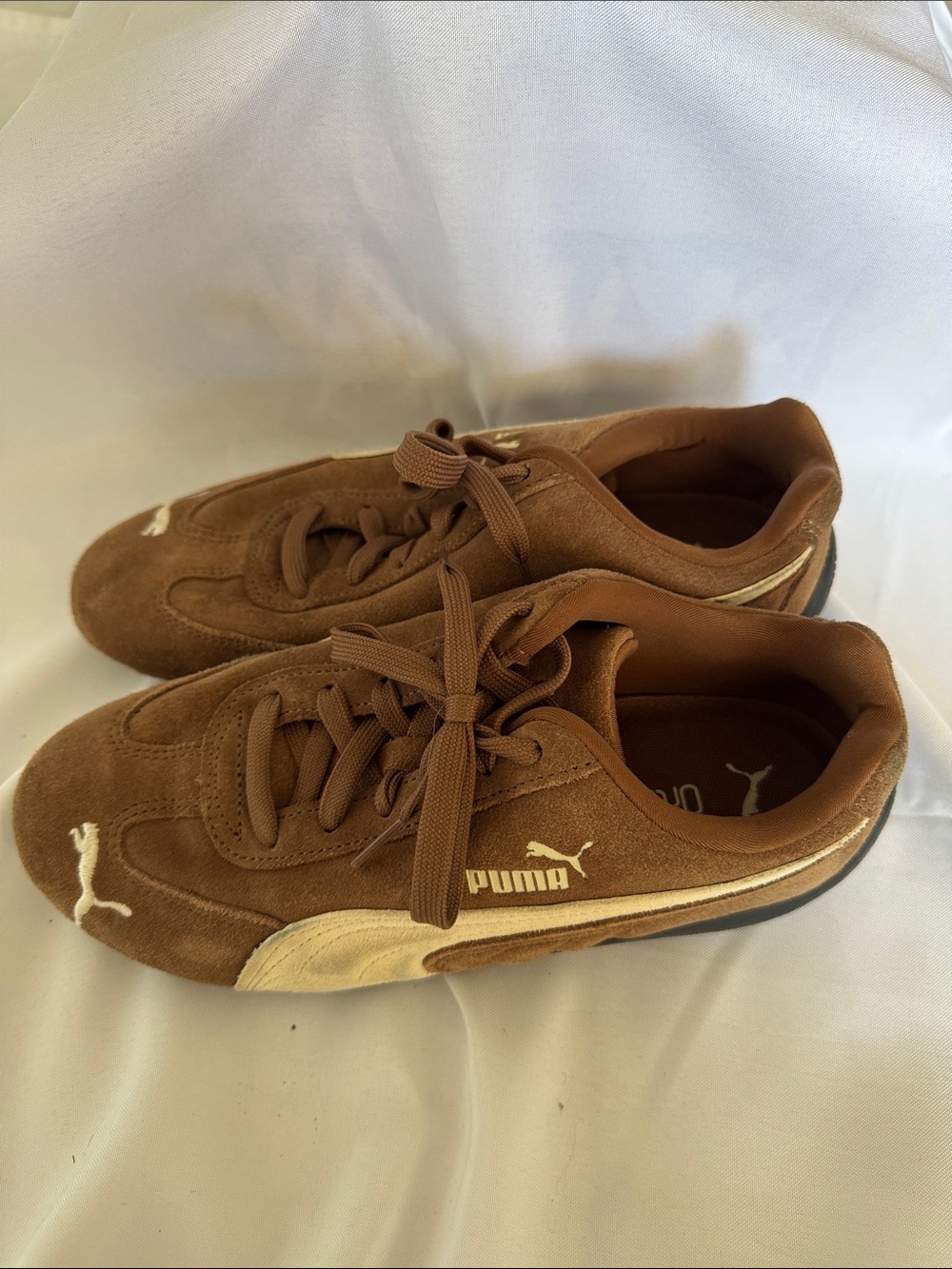 Puma Speedcat OG Suede Sneakers in Brown and Cream - Picture 6 of 10